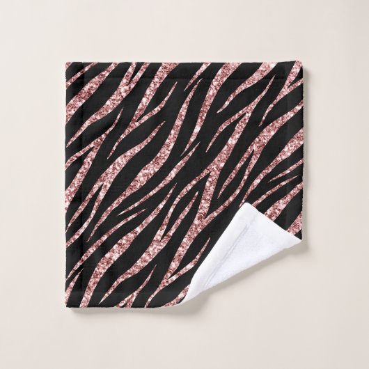 Zwarte luxe met roze gouden klassieke zebraprint bad handdoek (Wasdoekje)