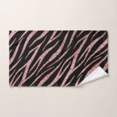 Zwarte luxe met roze gouden klassieke zebraprint bad handdoek (Handdoek)