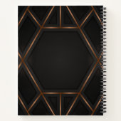 Zwarte luxe moderne minimale abstracte notitieboek (Achterkant)