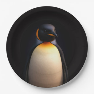Zwarte Luxe Papieren bord met Keizerspinguïn
