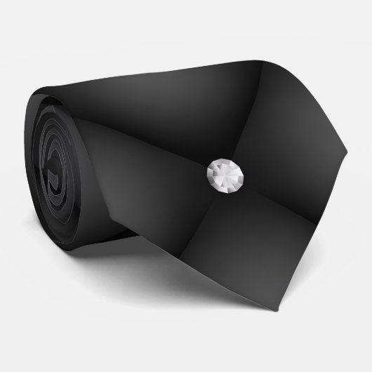 Zwarte luxe stropdas (Opgerold)