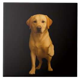 Zwarte Luxe tegel met zachte labrador Tegeltje
