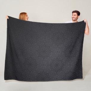 Zwarte Luxekornamental mandala Fleece Deken