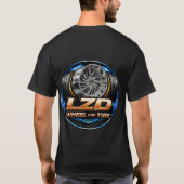 Zwarte LZD-wiel en basis T-shirt met banden (Achterkant)