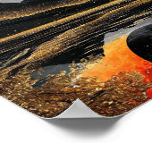 Zwarte maan abstracte kunst poster (Hoek)