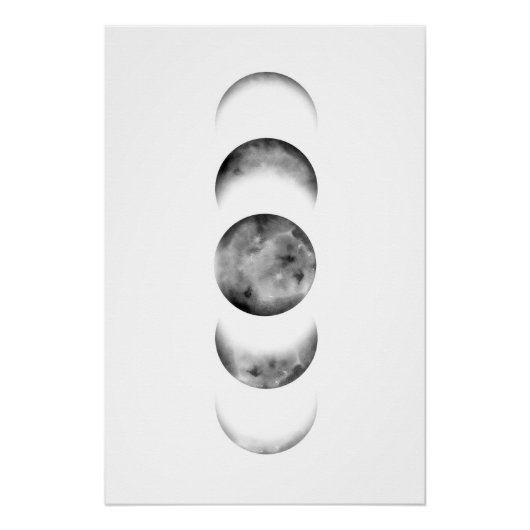 Zwarte maan fasen perfect poster (Voorkant)