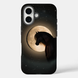 Zwarte Maan Schijn Paard Hoesje voor Telefoon