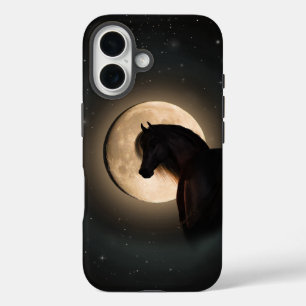 Zwarte Maan Schijn Paard Hoesje voor Telefoon