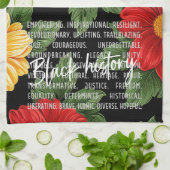 Zwarte maanden geschiedenis met bloemen theedoek (Gevouwen)