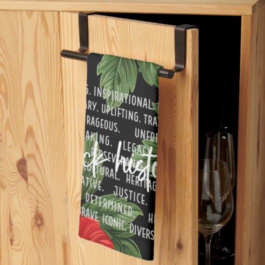 Zwarte maanden geschiedenis met bloemen theedoek (Derde Gevouwen)