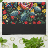 Zwarte maanden geschiedenis met bloemen theedoek (Gevouwen)