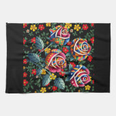 Zwarte maanden geschiedenis met bloemen theedoek (Horizontaal)