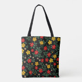 Zwarte maanden geschiedenis met bloemen tote bag (Achterkant)