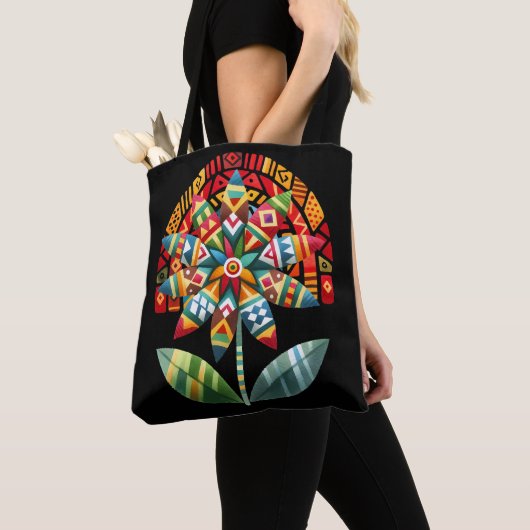 Zwarte maanden geschiedenis met bloemen tote bag (Dichtbij)