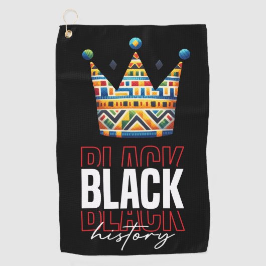 Zwarte maanden geschiedenis voor golfer golfhanddoek (Voorkant)