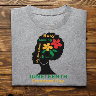 Zwarte macht afro vrouw Juneteenth esthetiek  T-shirt