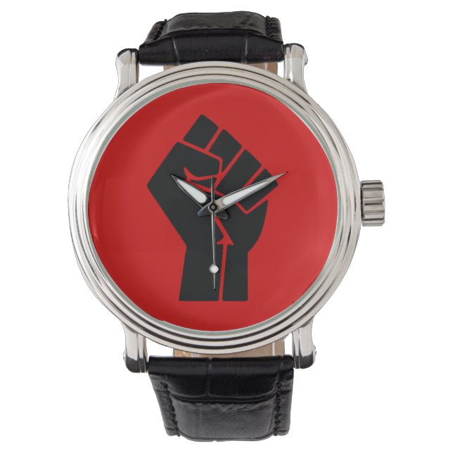 Zwarte Macht Vuist Horloge (Voorkant)