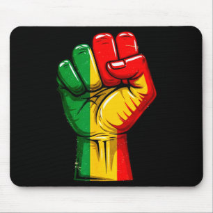 Zwarte Macht Vuist Pan-Afrikaanse Vlag Verhoogd Tr Muismat