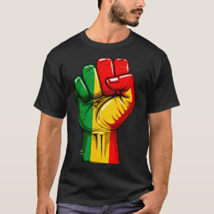 Zwarte Macht Vuist Pan-Afrikaanse Vlag Verhoogde T T-shirt