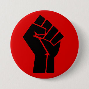 Zwarte Macht Vuist Ronde Button 7,6 Cm