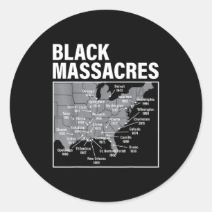 Zwarte Macres Geschiedenis Kaart Afro Amerikaanse  Ronde Sticker