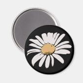 Zwarte Madelief Bloem Magneet (Voorkant / Achterkant)