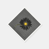 zwarte madeliefje op gingham achtergrond servet (Hoek)