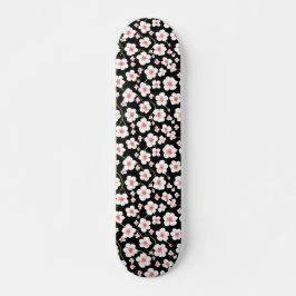 Zwarte Madeliefjes Bloemig Schattig Vintage Patroo Persoonlijk Skateboard