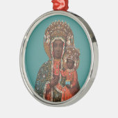 Zwarte Madonna en kerstversiering voor kinderen Metalen Ornament (Links)