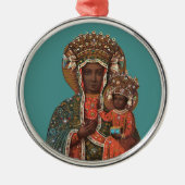Zwarte Madonna en kerstversiering voor kinderen Metalen Ornament (Voorkant)