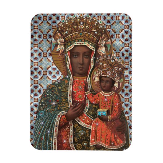 Zwarte Madonna en Kindmagneet Magneet (Verticaal)