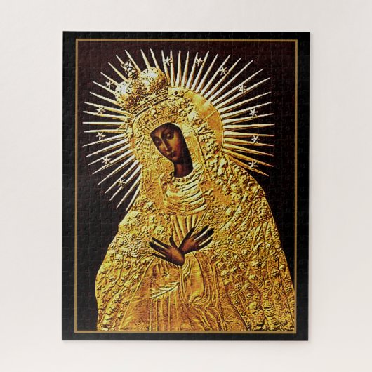 Zwarte Madonna in Gebed ... beeldende kunst Legpuzzel (Verticaal)