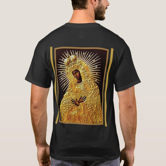 Zwarte Madonna in Gebed ... beeldende kunst T-shirt (Achterkant)