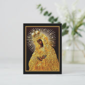 Zwarte Madonna in gebed Briefkaart (Staand voorkant)