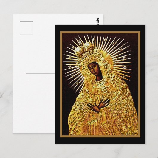 Zwarte Madonna in gebed Briefkaart (Voorkant / Achterkant)