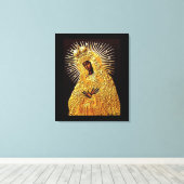 Zwarte Madonna in gebed... Canvas Afdruk (Insitu (Houten vloer))