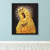 Zwarte Madonna in gebed... Canvas Afdruk (Insitu (Houten vloer))