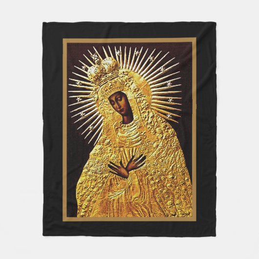 Zwarte Madonna in gebed Fleece Deken (Voorkant)