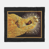 Zwarte Madonna in gebed Fleece Deken (Voorkant (Horizontaal))