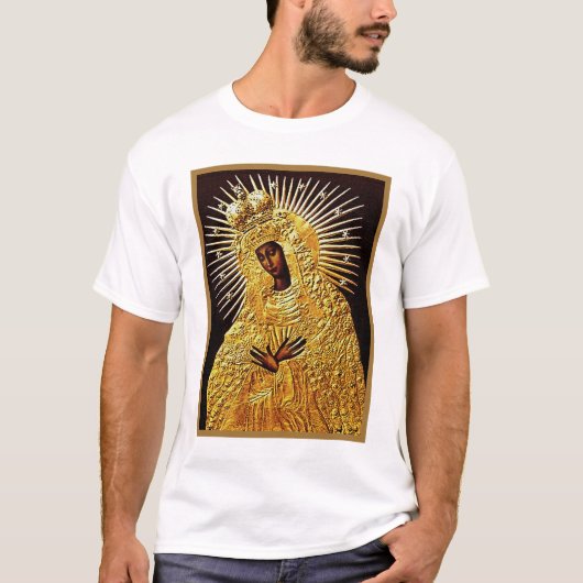 Zwarte Madonna in gebed T-shirt (Voorkant)