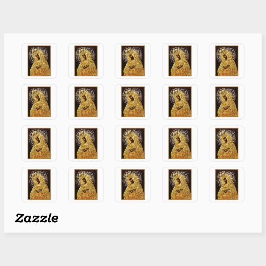 Zwarte Madonna in gebed Vierkante Sticker (Vel)