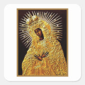 Zwarte Madonna in gebed Vierkante Sticker (Voorkant)