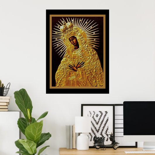 Zwarte Madonna in het Poster van Prayer (Thuiskantoor)