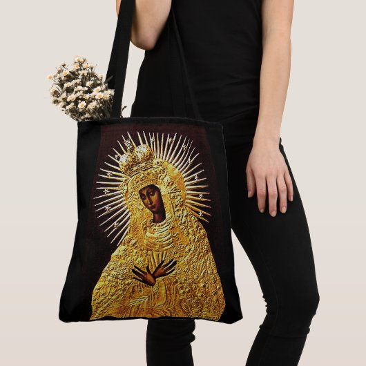 Zwarte Madonna in Prayer ... Poster Tote Bag (Dichtbij)