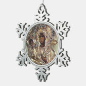 Zwarte Madonna-kerstsieraad Tin Sneeuwvlok Ornament (Rechts)