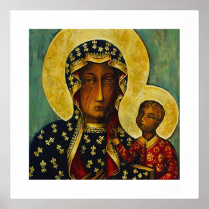 Zwarte Madonna van Częstochowa Folie Afdrukken