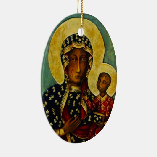 Zwarte Madonna van Częstochowa Keramisch Ornament (Rechts)