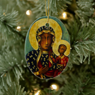 Zwarte Madonna van Częstochowa Keramisch Ornament