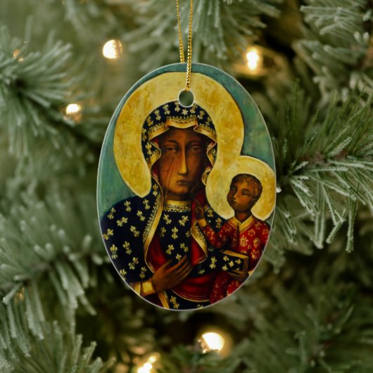 Zwarte Madonna van Częstochowa Keramisch Ornament (Boom)