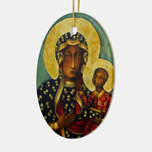 Zwarte Madonna van Częstochowa Keramisch Ornament (Links)
